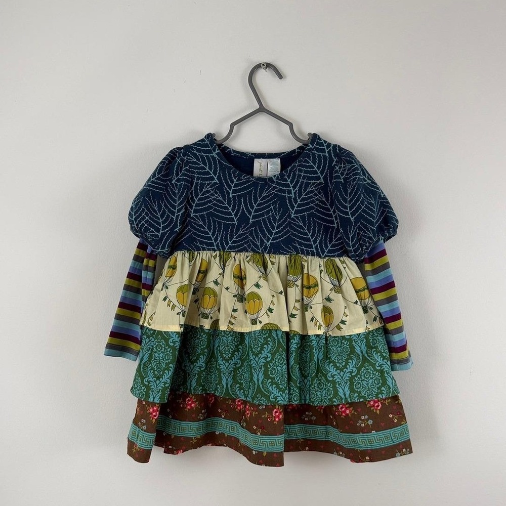 Matilda Jane Paint By Numbers Hot Air Balloon Layered Dress Long Sleeve Size 2T